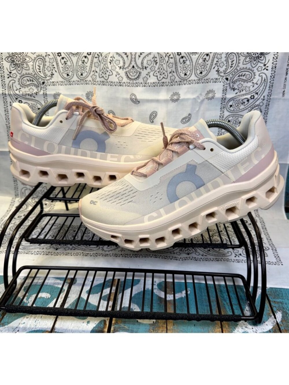 On Cloudmonster Moon Fawn Size 8.5 Women's Running Shoes Worn Once